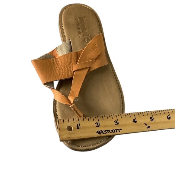 Timberland Earthkeepers Sheafe Flip Flop Sandals Womens Size 8 Orange Leather - Picture 8 of 13